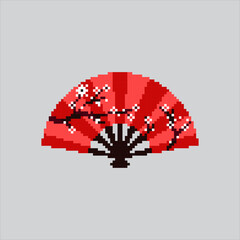 Pixel art illustration Japanese Fan. Pixelated Culture Fan. Japanese Fan Culture Icon pixelated for the pixel art game and icon for website and video game. old school retro.