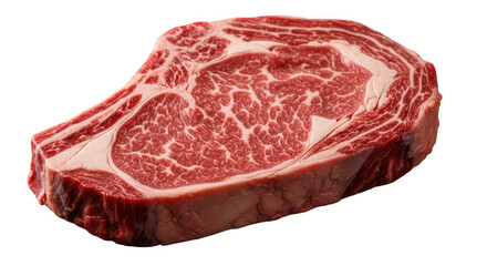 Obraz premium Prime ribeye steak cut isolated on transparent background