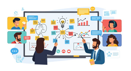 Team Collaboration and Brainstorming Session Using Online Meeting Platform for Remote Work