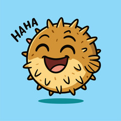Puffer fish Cartoon Mascot Blow fish Illustrations