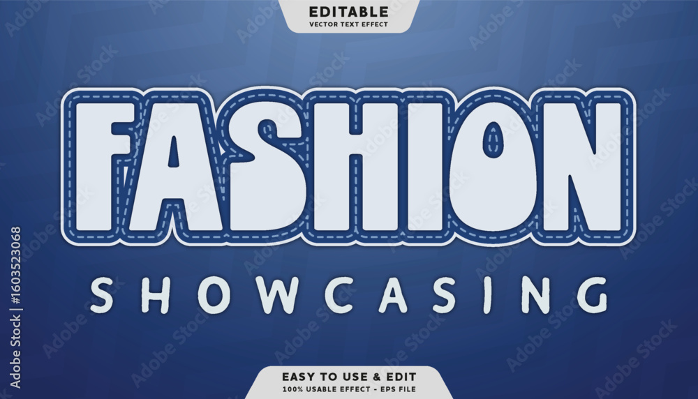 Poster fashion showcase editable text effect with modern and simple style