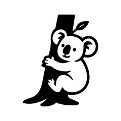 Koala climbing number 2 tree trunk – cute birthday animal theme
