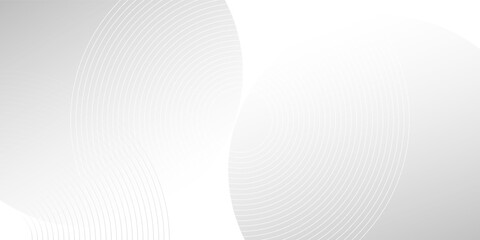 White geometric abstract background overlap layer on bright space with lines effect decoration. Modern graphic design element circles style concept for banner, modern vector arts. EPS 10