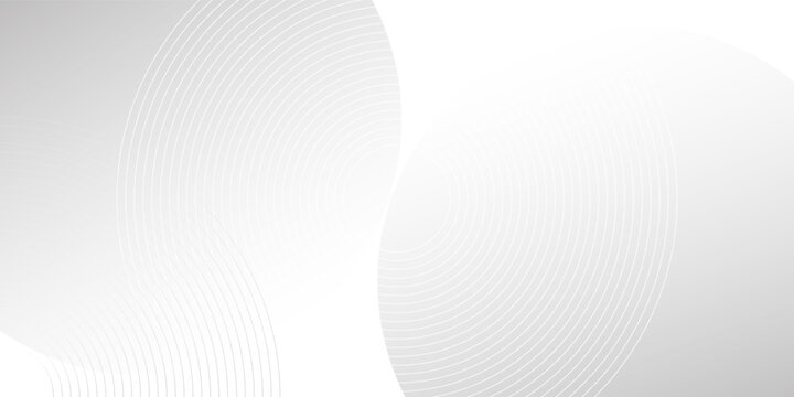 White geometric abstract background overlap layer on bright space with lines effect decoration. Modern graphic design element circles style concept for banner, modern vector arts. EPS 10