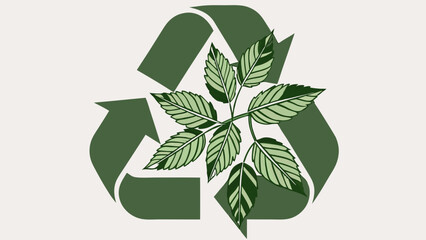 Recycled Green Leaves Symbol for Sustainability.