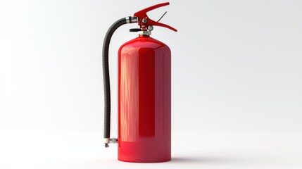 Obraz premium 3D model of a fire extinguisher on white background