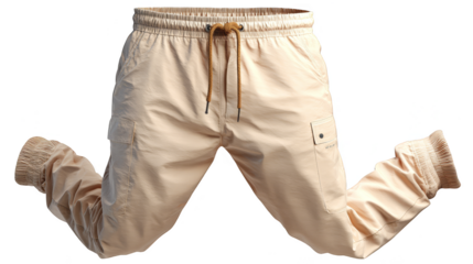 Stylish beige pants paired with crisp white shoes, a fashionable outfit for every occasion.