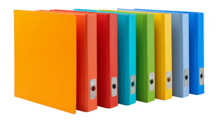 Vibrant Assortment of Colorful Office Binders.