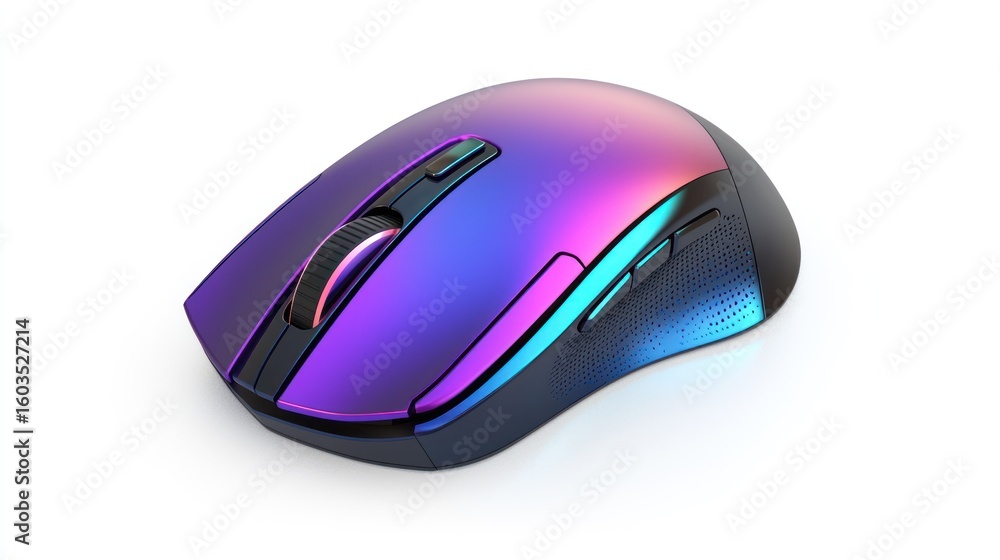 Poster 3d object of a computer mouse on white background