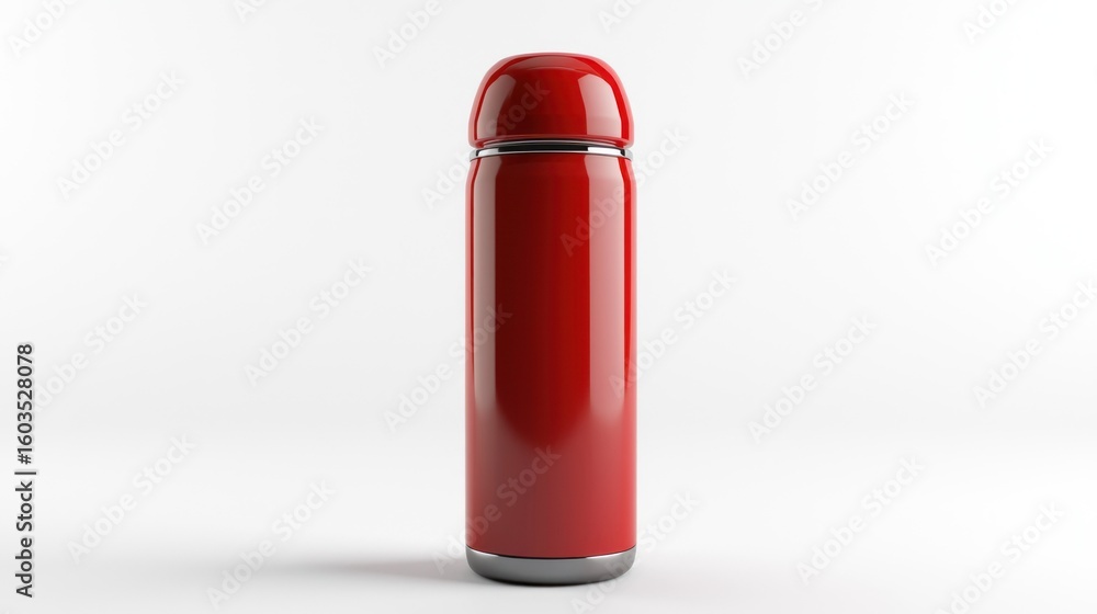 Poster 3d object of a thermos flask on white background
