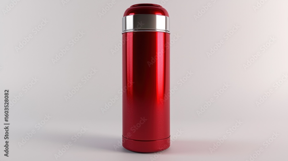 Poster 3D object of a thermos flask on white background