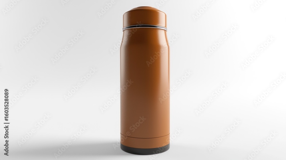 Poster 3d object of a thermos flask on white background