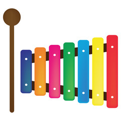 Colorful Xylophone Toy for Kids – Musical Instrument for Children in Flat Vector Style – Early Learning Music Education Icon