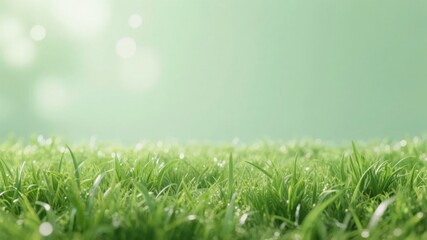 Fototapeta premium Fresh Green Grass with Soft Background Lighting