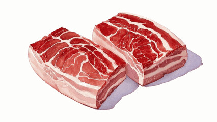 Layered Shine streaky pork isolated watercolor vector illustration svg