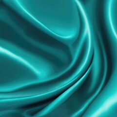 Obraz premium Teal fabric with soft, flowing, and lustrous folds creating an elegant and luxurious texture