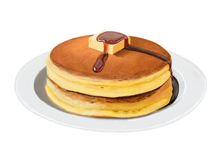 ホットケーキ（黒蜜バター）皿付き