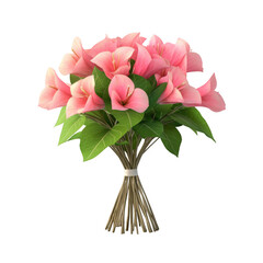 Vibrant bouquet of pink flowers arranged elegantly with lush green leaves, perfect for decoration