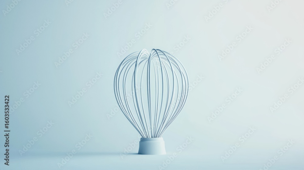 Poster 3d render of a whisk on white background