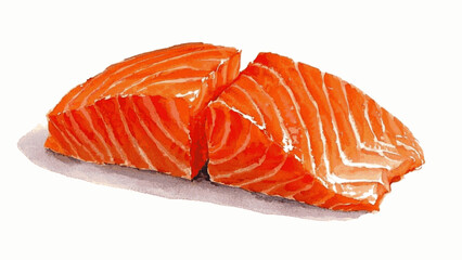 Cold Run Jewel fresh salmon isolated watercolor vector illustration svg