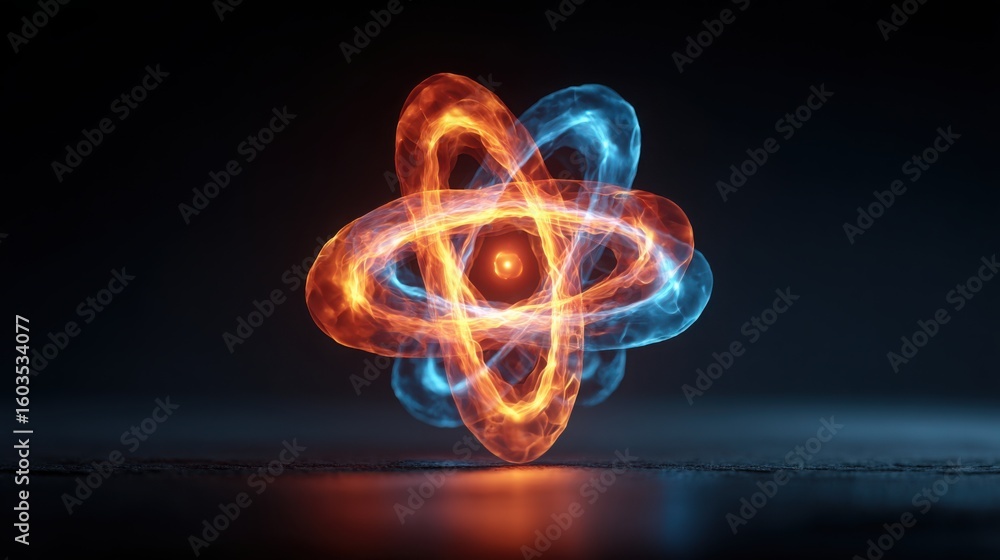 Poster stunning flower formed of fire elements representing a quantum crypto index concept in a unique visu