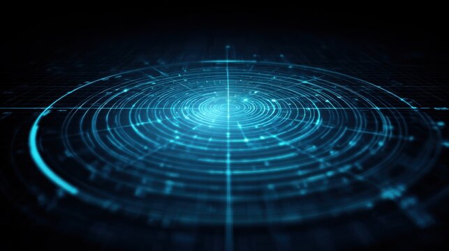 Dynamic blue spiral pattern featuring abstract design elements representing the concept of quantum arbitrage detection