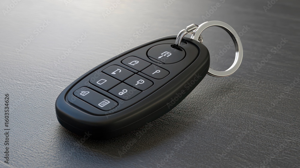 Poster 3d render of car key fob with buttons