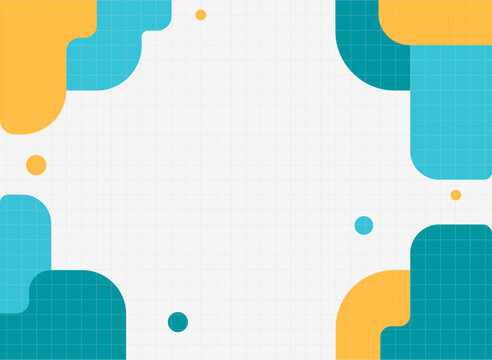 Fototapeta ミニマルな幾何学カラーブロックの背景イラスト