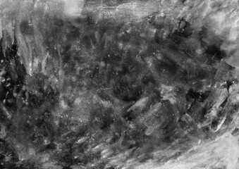 Distressed paint texture background. Rough grunge graphic element. Black and white overlay textured backdrop. Aged and dusty surface template.
