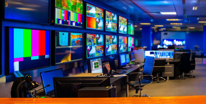 defocused background with tv studio