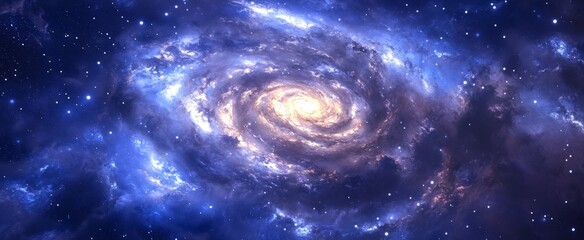 Spiral Galaxy in Deep Space: A Cosmic Vortex of Stars and Nebulae