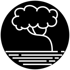 tree glyph icon. black and white tree