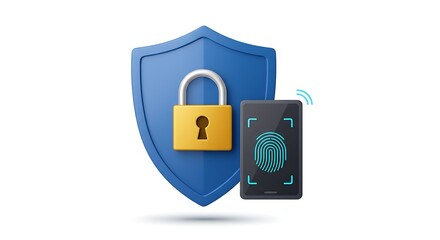 Digital Security Protection with Padlock and Fingerprint Scanning Technology