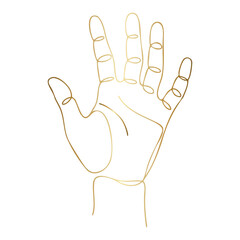 Obraz premium Golden Hand Gesture Icon on Transparent Background for Communication and Expression