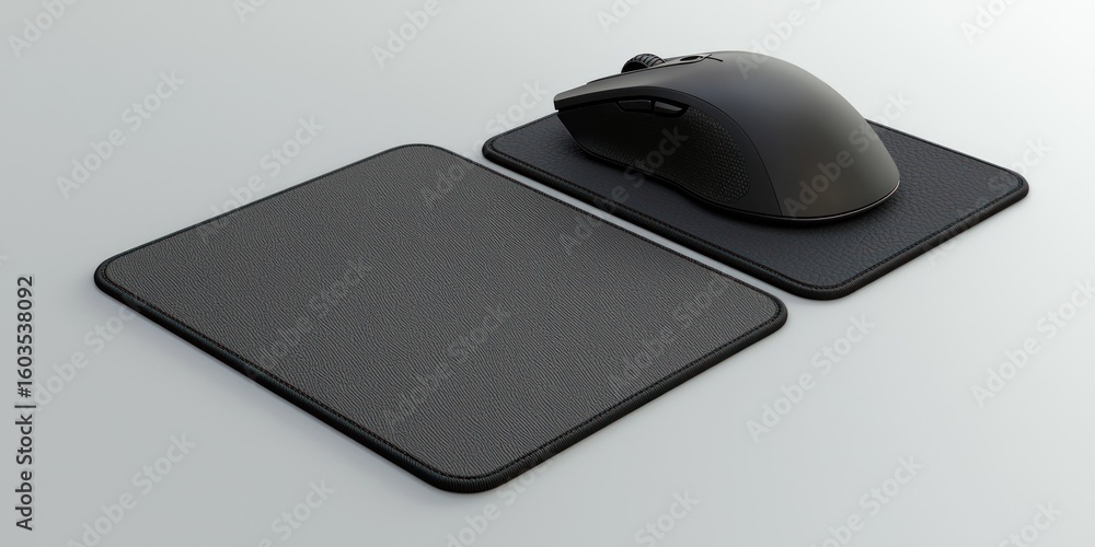Poster 3d render of couple mouse pads with matching prints