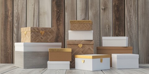 3D render of couple memory boxes stacked together