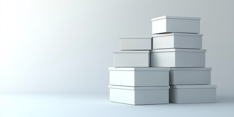 3D render of couple memory boxes stacked together
