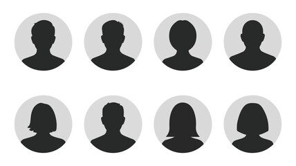 Diverse minimalist profile icons representing individuals abstract anonymous