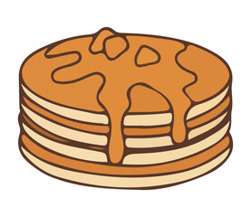 Delicious Stack of Golden Pancakes Topped with Sweet Syrup Delicious Breakfast Treat	