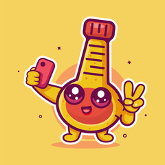 smiling mayonnaise bottle character mascot taking a selfie with a smartphone isolated cartoon 