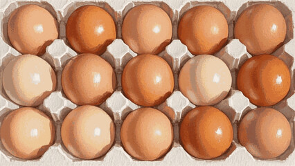 Carton Geometry A carton of eggs isolated watercolor vector illustration svg
