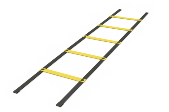 Agility ladder lying on transparent background, improving speed, agility, and coordination for athletes