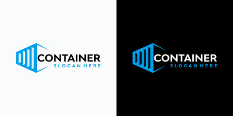 Vector logo design of the initial C in a container shape with a modern, simple, clean, and abstract style. Icon for business, shipping, logistics, and personal branding.
