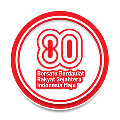 sign of 80th anniversary of Indonesia independence day official logo