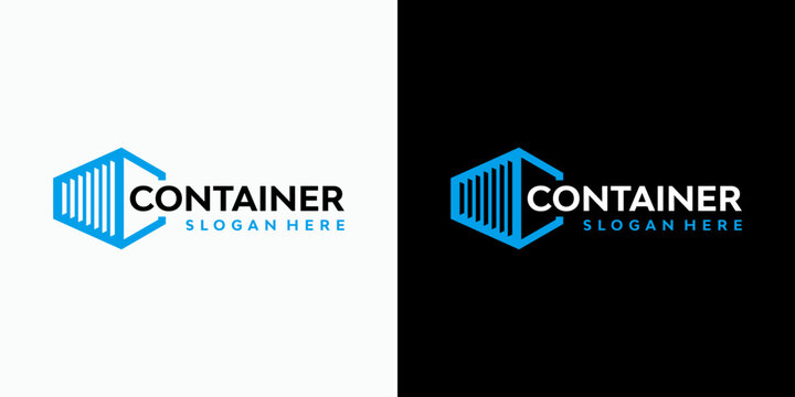 Vector logo design of the initial C in a container shape with a modern, simple, clean, and abstract style. Icon for business, shipping, logistics, and personal branding.