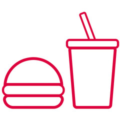 red outline fast food icon