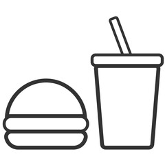 Fototapeta premium black outline fast food icon
