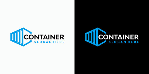 Vector logo design of the initial C in a container shape with a modern, simple, clean, and abstract style. Icon for business, shipping, logistics, and personal branding.