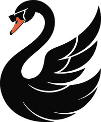 Obraz premium black swan with sunglasses, Transparent png vector 