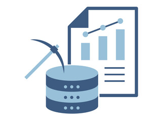 Data mining icon. Data analytics symbol. Solid icons style. Simple flat vector design.